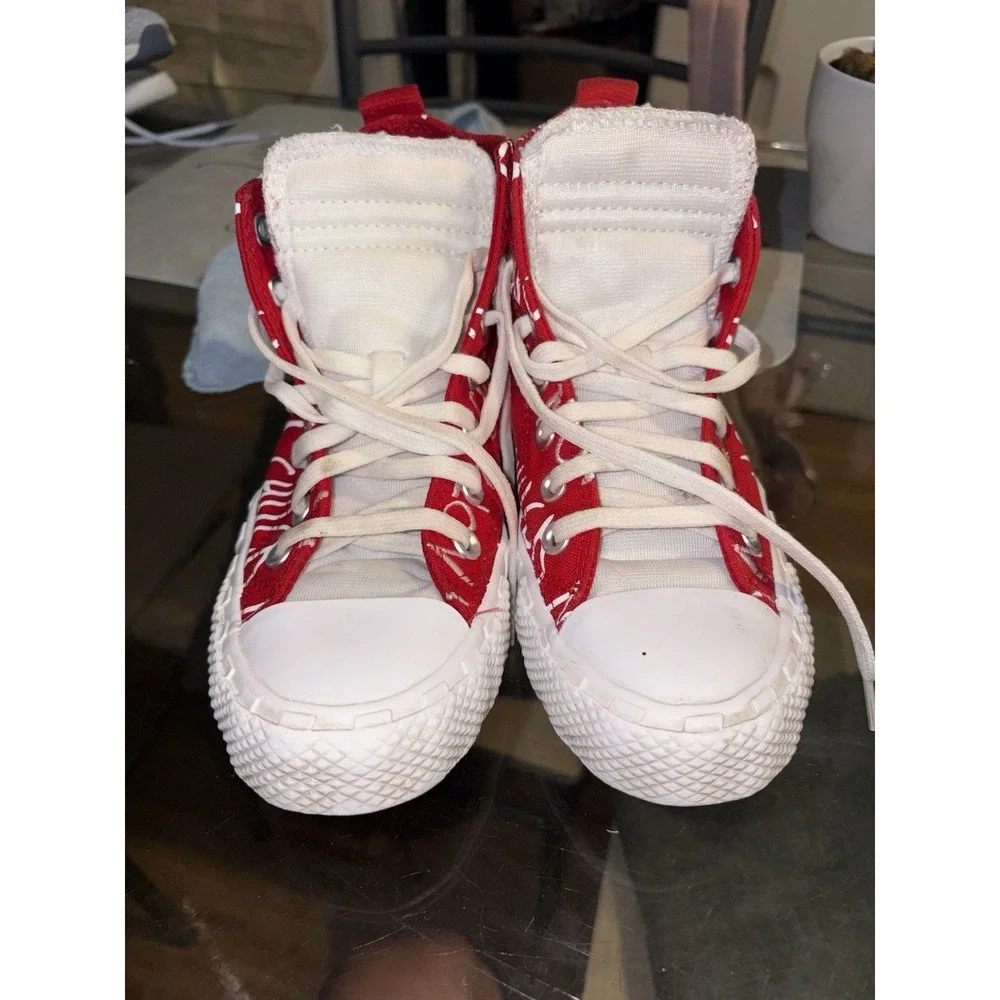 Converse UNT1TL3D High Not A Chuck Boys Size 4 Red Athletic Shoes Sneakers